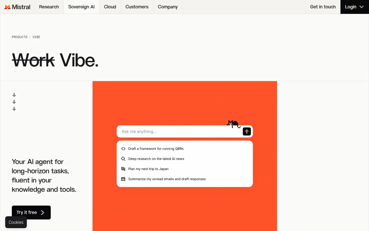 Page publique de Mistral